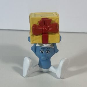 Smurfs Jokey Smurf on Gift Box 3 1/2" McDonald's Movie Action Figure 2011